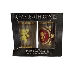 2016 HBO Game of Thrones Set of 2 16oz Glasses - Damaged Box